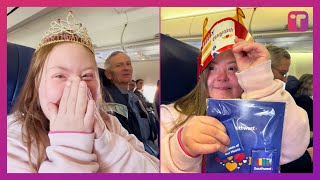 Woman With Down Syndrome Lights Up When Entire Plane Sings Happy Birthday To Her