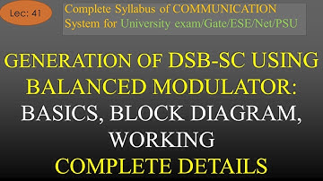 Generation of DSB-SC using Balanced Modulator: Block Diagram, Working | R K Classes |Com Sys| Lec-41