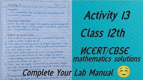 Maths Lab Activity 13 Class 12// Maths Lab Practical Class 12//Activity Solution// CBSE board #file
