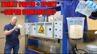 Toilet Paper Turned Into Composite Material With Epoxy + Hydraulic Press