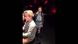 Tiara Louis singing &quot;Light of the world&quot; by Lauren Daigle with Tom Mandel on the piano.