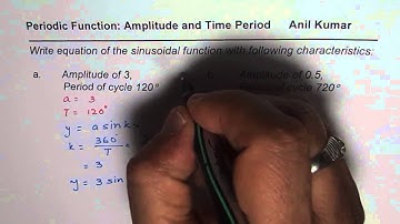 How to write sinusoidal function from Amplitude and Time Period
