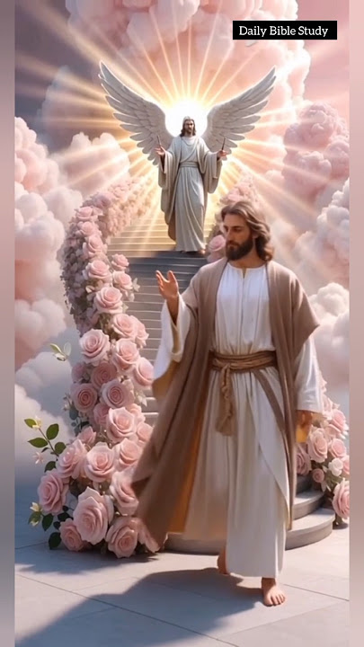 'When Heaven Opens: Jesus Walking Down Surrounded by Angels' #jesus #angel #shorts