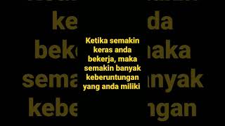 Kerja Keras  Membawa Keberuntungan #quote #sot