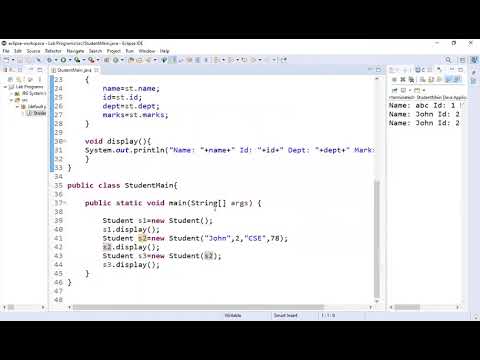 CORE JAVA - P1 CSE61 Class Constructor Overload (CSE Department)