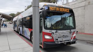 SamTrans NFI XD60 #825 on Route 130 - Full Route Northbound - Airport & Linden to Daly City BART
