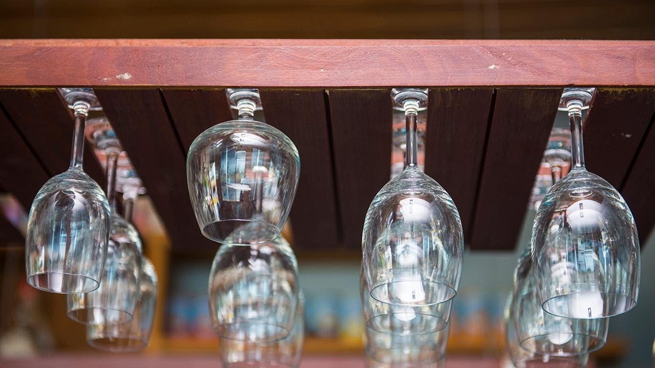 How to DIY a Wine Glass Rack With Floor Molding | Karen + Mina From HGTV
