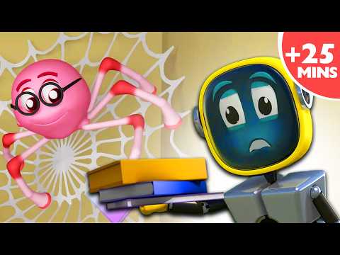 🕷️Spider in the Library 📚| Fun Kids Songs and Nursery Rhymes | Robogenie