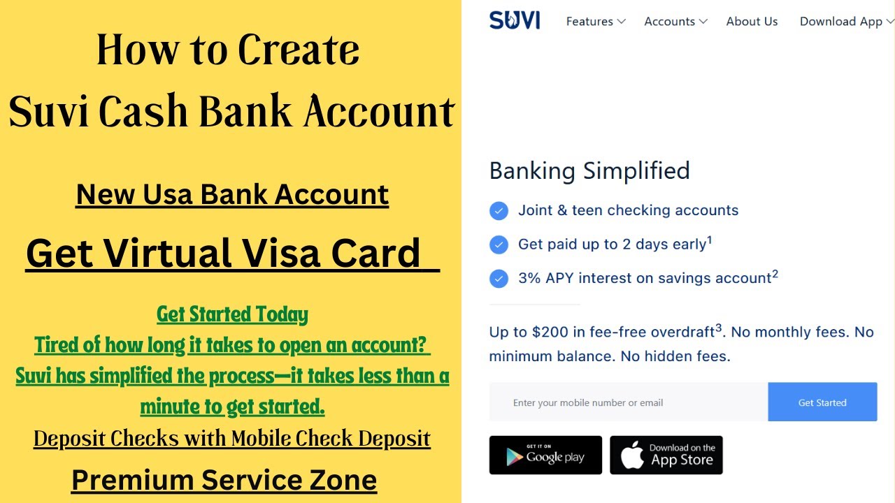 How to Create Suvi Cash Bank Account || Suvi Cash || New USA Bank || Premium Service Zone