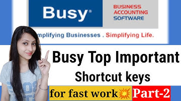 Top shortcut kyes in busy Accounting Software ||Most important shortcut keys|| Part-2 Info solution