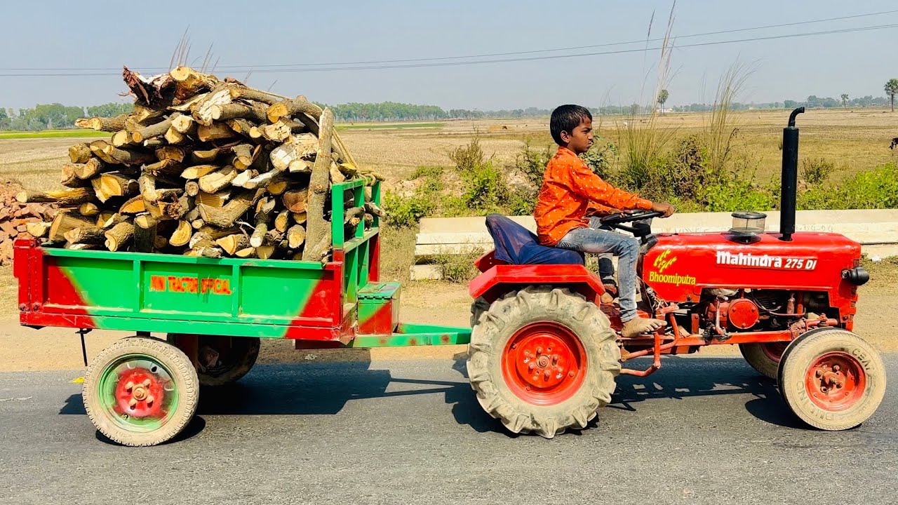 We're Taking The Wood With The Mini Mahindra 275 Di Tractor | Mini Tractor | Wood Loading