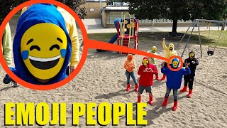 drone catches the Emoji People at haunted park (we found them!)
