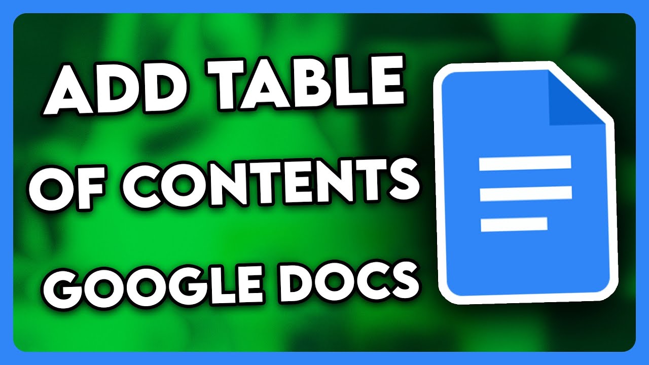 How to Add Table of Contents in Google Docs (2025) - YouTube