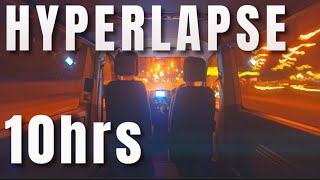 10 Hours Night Drive Hyperlapse Through City Lights | Relaxing Music for Meditation, Study, Sleep