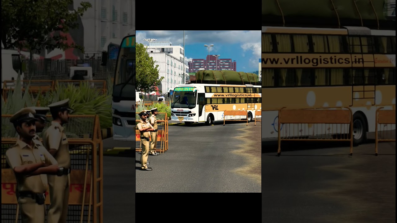 VRL Bv maxima Bus In Police Checking | Zigzag Driving | Ets 2