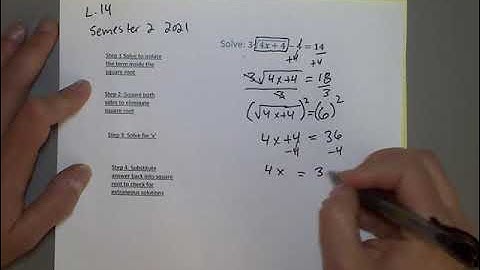 Solving Radical Equations Example 1