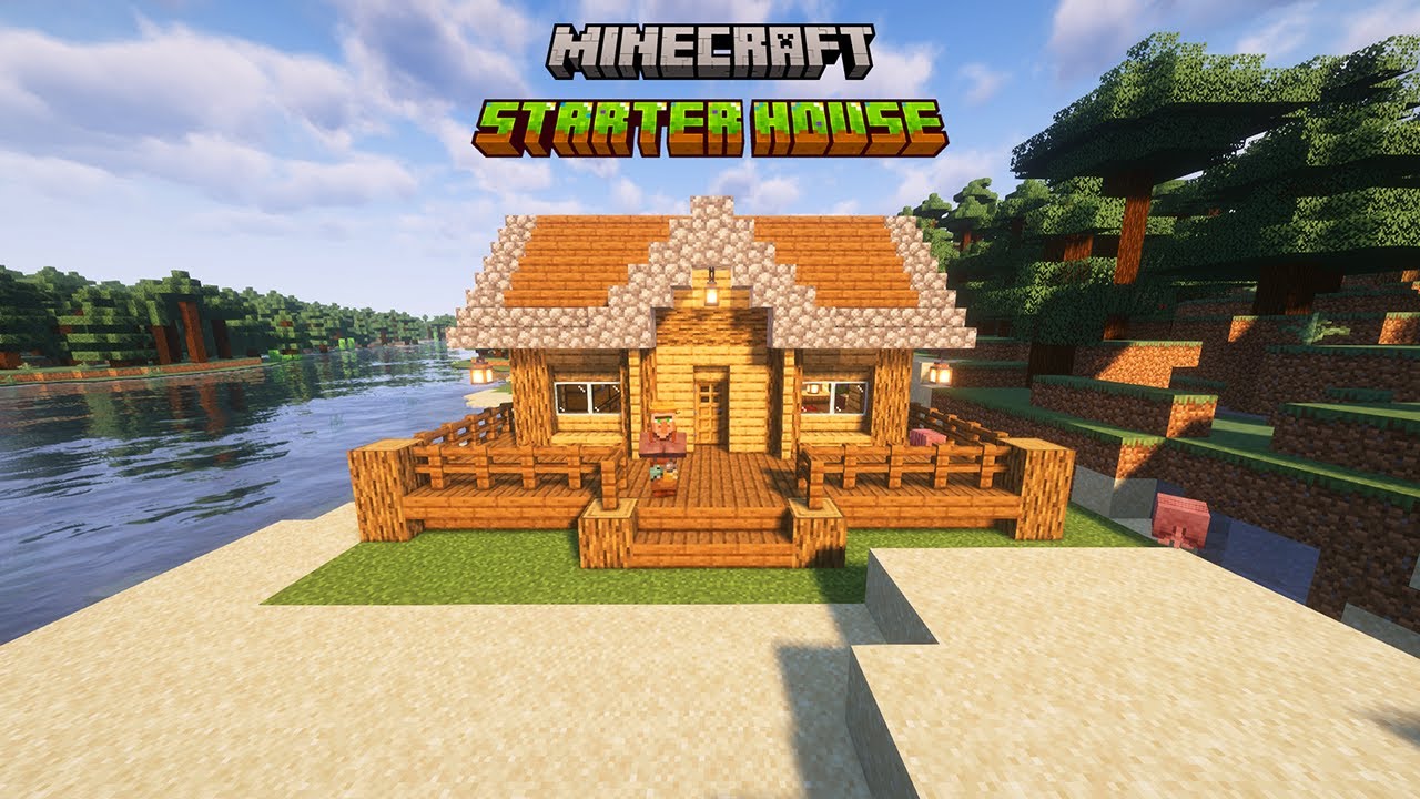 How to Build a Simple Starter House in Minecraft - Easy Tutorial - YouTube