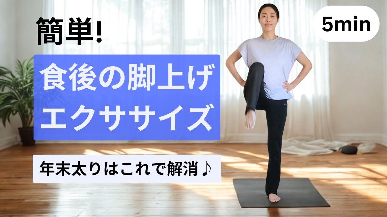 【短時間で簡単】5 MIN Easy After Meal Exercise Standing Knee Lifts | No Equipment No Talking