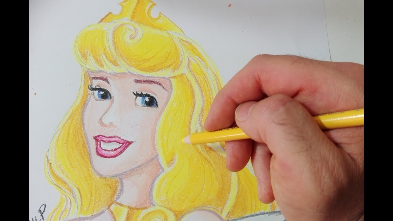 Como Dibujar Y Colorear Princesa Aurora De La Bella Durmiente Youtube