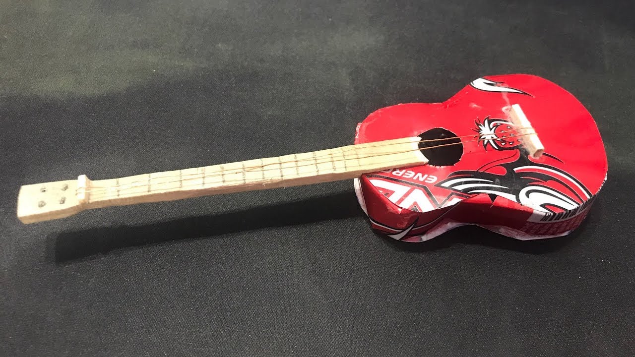 How to make a Mini Guitar Diy from soda cans