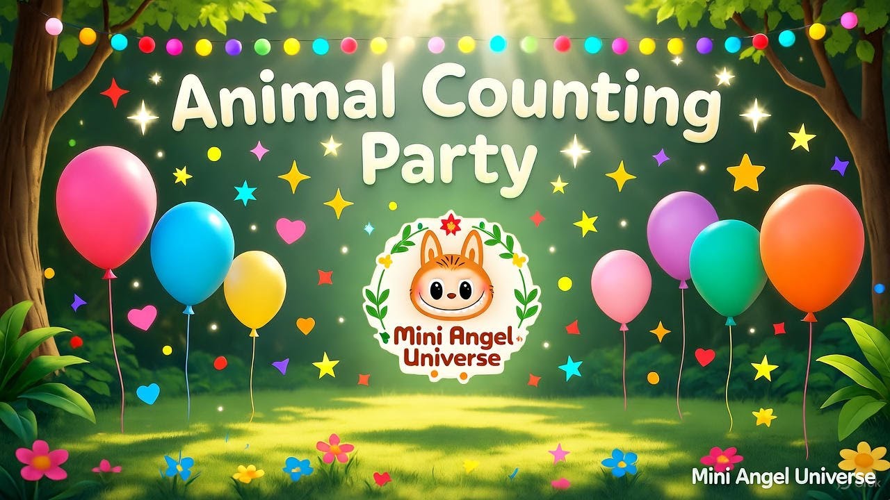 Animal Counting Party 🦁🐻🐰 | Fun Counting Song for Kids | Playful Nursery Rhyme