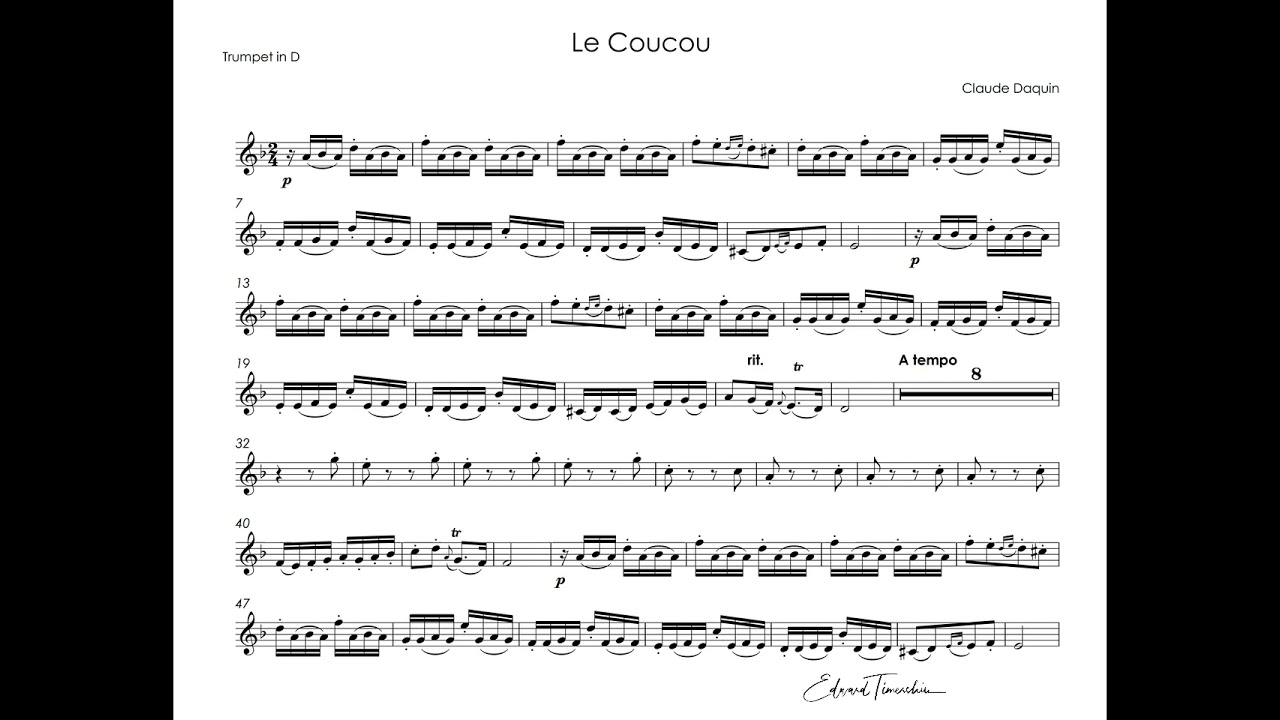 Daquin, Louis - Le Coucou - Pacho Flores trumpet D