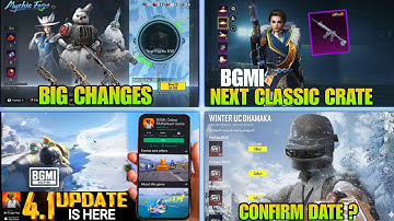 ✅ BGMI 4.1 UPDATE IS HERE / ALL NEW EVENTS / NEXT MYTHIC FORGE & NEXT CLASSIC CRATE /NEXT UC UP DATE