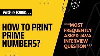 How to find Prime numbers in Java| frequently asked java interview question|in Hindi|By VK..