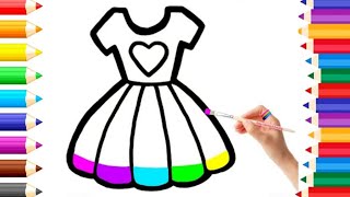 Dress Colouring Page How to Draw a girl with beautiful dress for beginners Coloring Page 1M