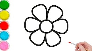 Beautiful Flowers Drawing, Painting Coloring For Kids And Toddlers Kids Art