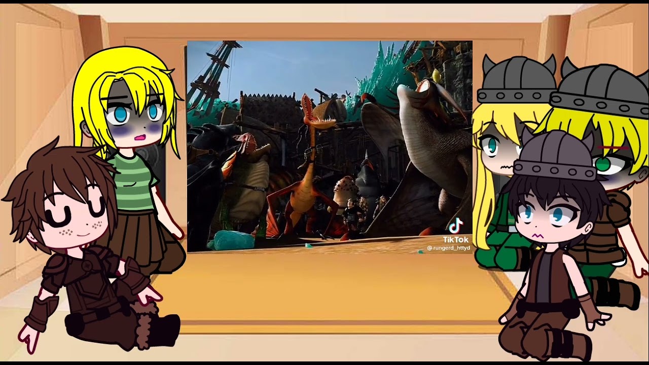 Httyd +hiccup reacts hiccup and toothless (película 1/película 2) [lo siento si es corto😅✨)