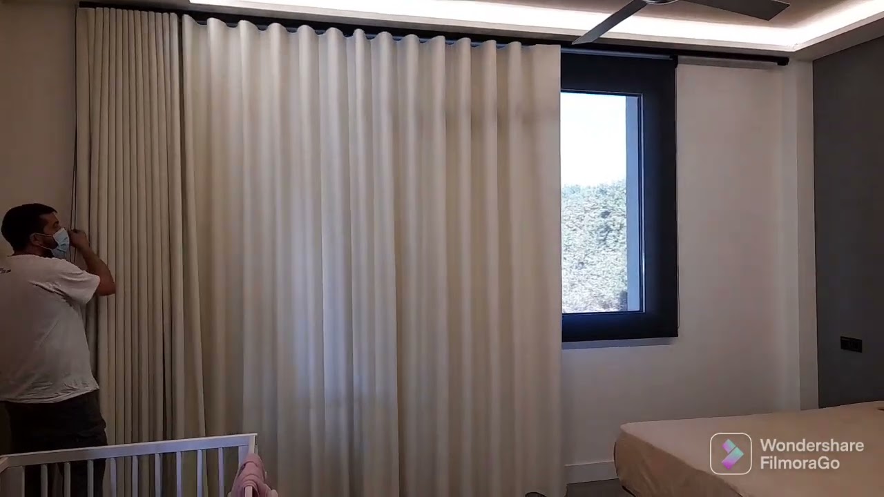 Cortina de onda perfecta en tejido opaco