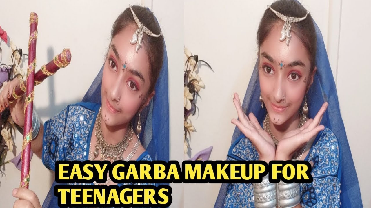 Simple Makeup Under 10 Mins For Teenagers Garba Navratri Makeup Look For Teenagers Easy Makeup Youtube