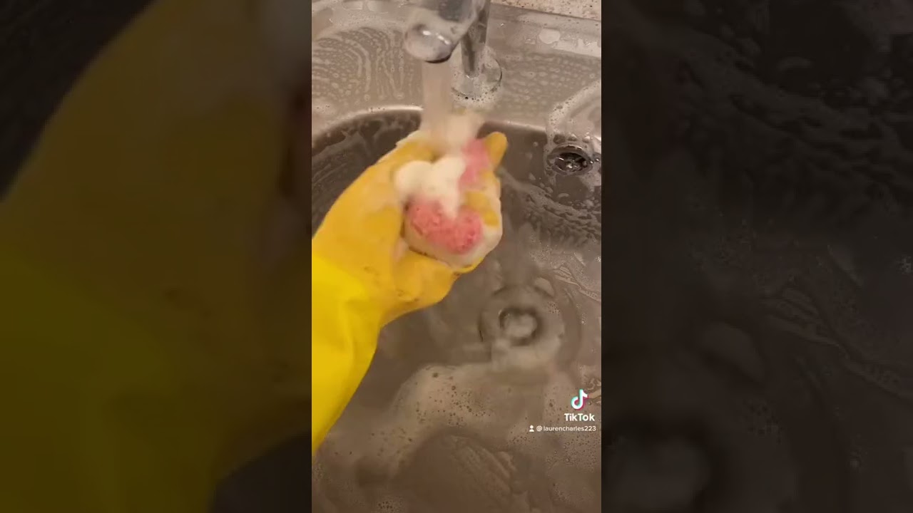 Sink Clean Using Cif Cream Cleaner 🧼