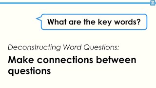 Deconstructing Word Questions: make connections between questions