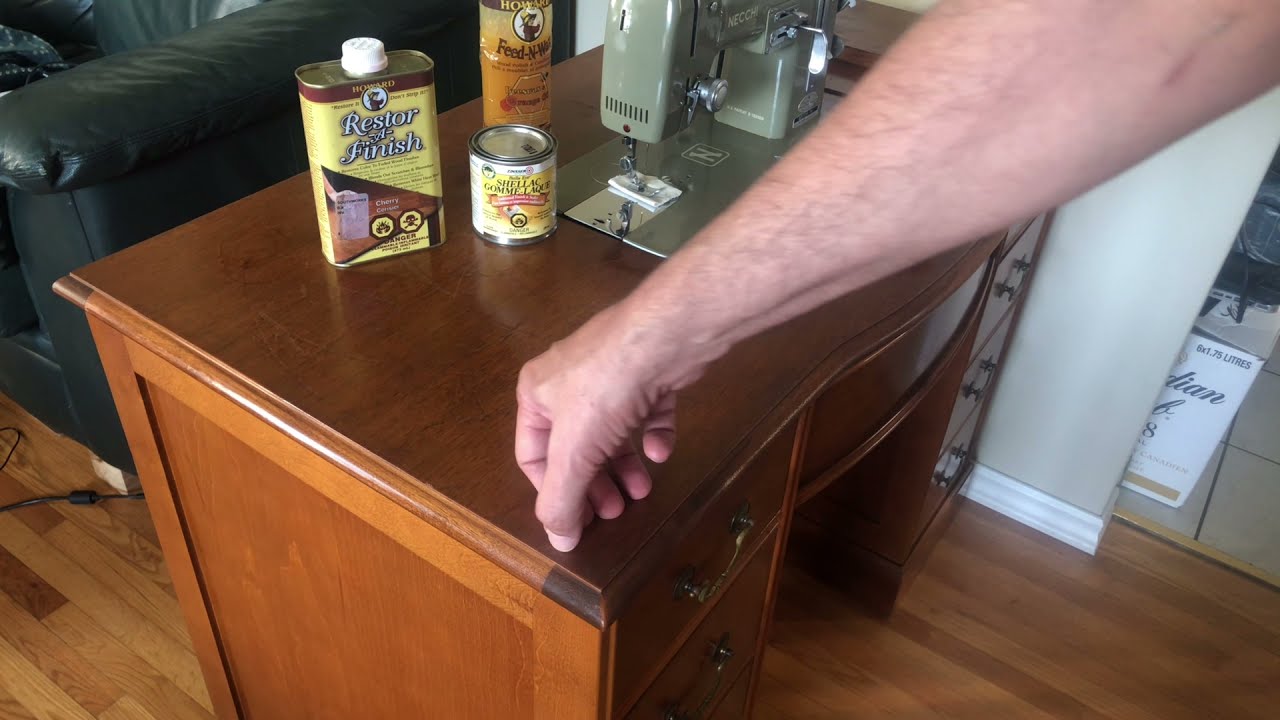 SEWING TABLE REPAIR SERIES #13: Sometimes, Lady Luck Shines!  Refinishing Vs. Polishing Out Damage!