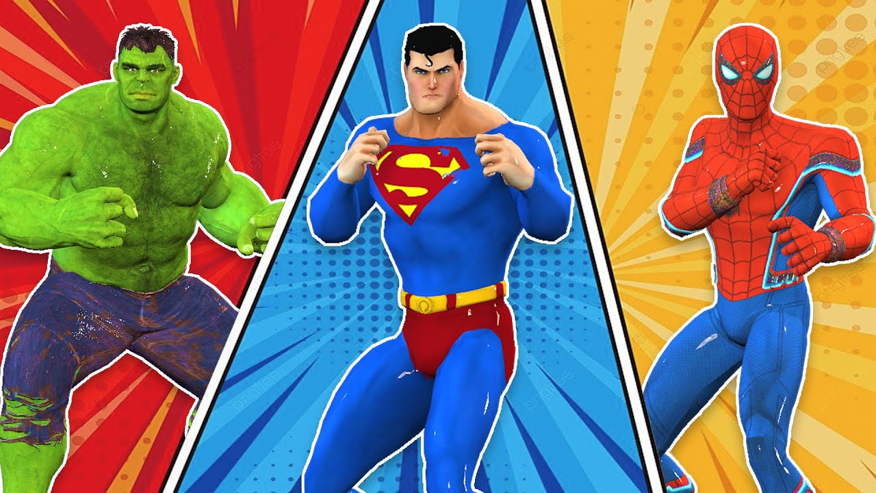 Super Hero 3D Funny Game Help Spider Man Rescue the Hulk | Color Shoes for Squid Doll