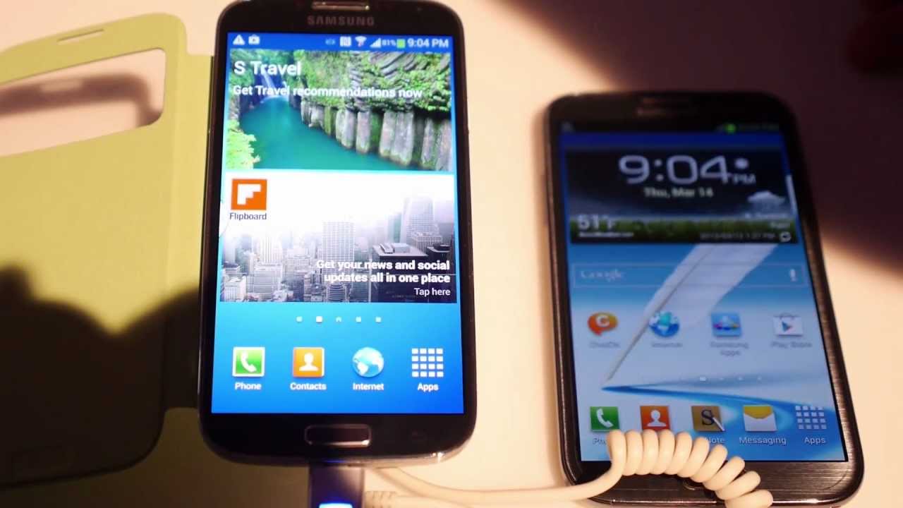 Samsung Galaxy S4 Vs Galaxy Note 2 Youtube