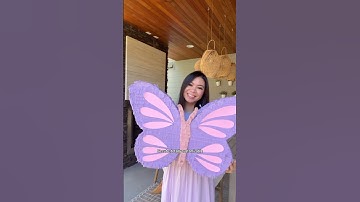 How I turned a cardboard box into a butterfly piñata! 🦋 🍭💜 #diyparty #piñata