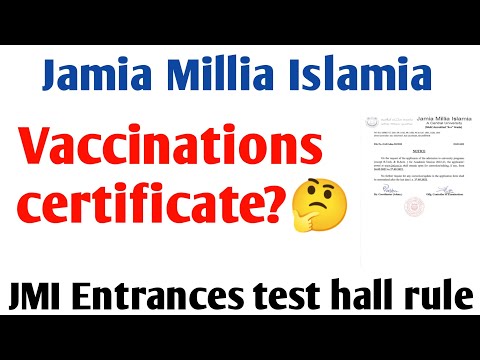 Jamia vaccination certificate required JMI Entrances test rule and regulations