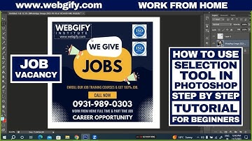 how to use selection tool in photoshop step-by-step tutorial for beginners #webgify work from home