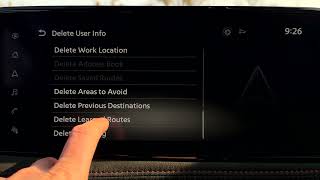 Nissan Ariya NiSmo – नेविगेशन में उपयोगकर्ता जानकारी कैसे हटाएं screenshot 3