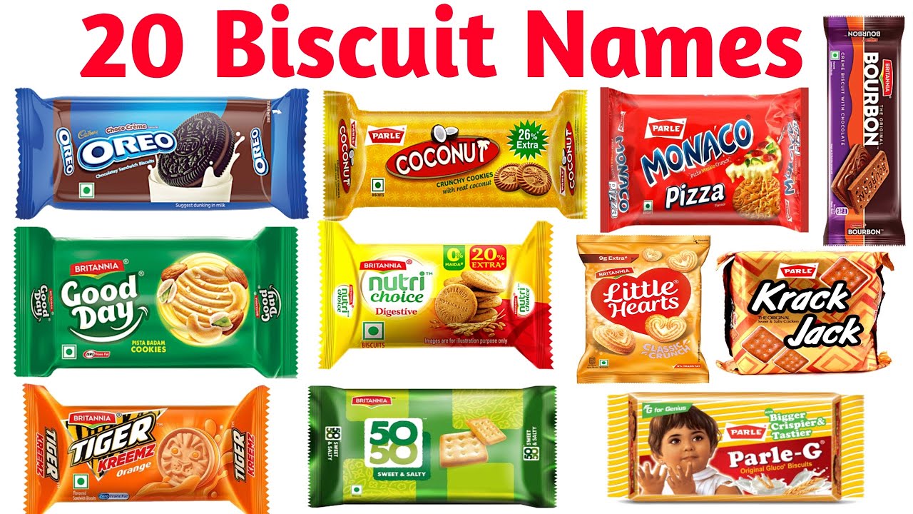 20 बच्चों के लिए 20 Biscuit Names | Learn Biscuit Names in English and Hindi