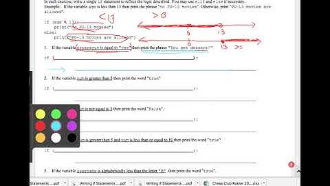 Writing If Statement Worksheet 1