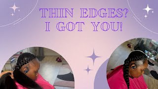 Two Braids | Thin Edges/Alopecia | Watch me work #shorts
