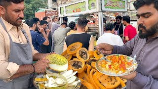 Amazing Street Food Fruit Chaat Making | FRUIT NINJA | Roadside Fruit Chaat & Fruit Cutting Skills