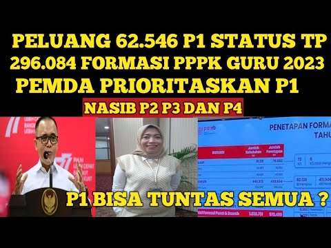 P1 BISA TUNTAS DI PPPK GURU 2023 ? FORMASI GURU 296.084 !! USULAN FORMASI PEMDA