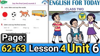 Class 2 English Page 62-63 Unit 6 Lesson 4 New Book 2024 SohojSchool02