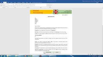 EMPLOYEE APPOINTMENT LETTER GENERATE EXCEL TO WORD & PDF FILE SAVE