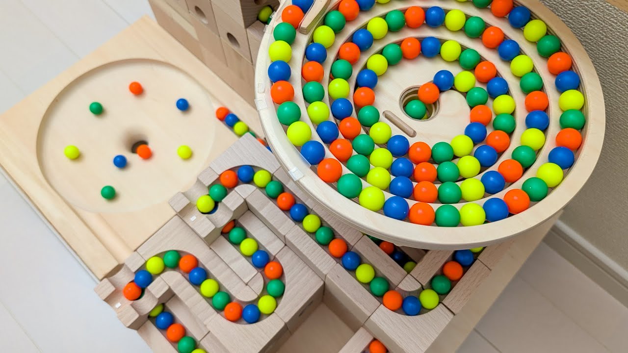 Marble Run Race ☆ HABA Slope + Cuboro + Bornelund Quadrilla + Transparent pipe